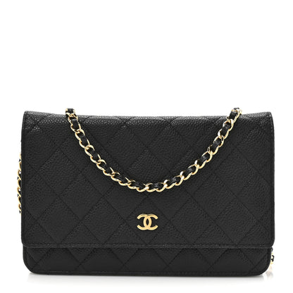 Chanel Caviar Quilted Wallet On Chain WOC Black 1 of 12
