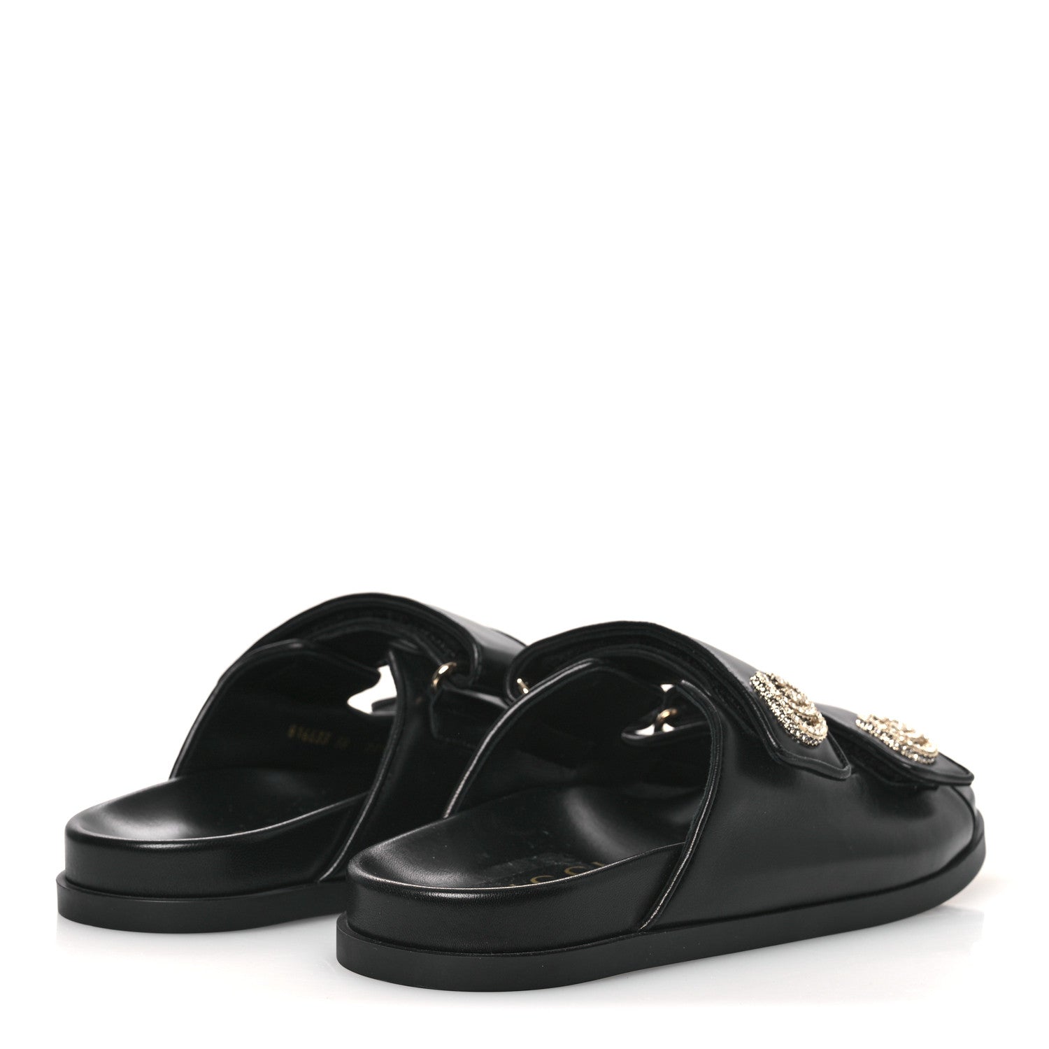 Gucci Nappa Double G Crystal Womens Isla Dad Sandals 38 Black 5 of 11