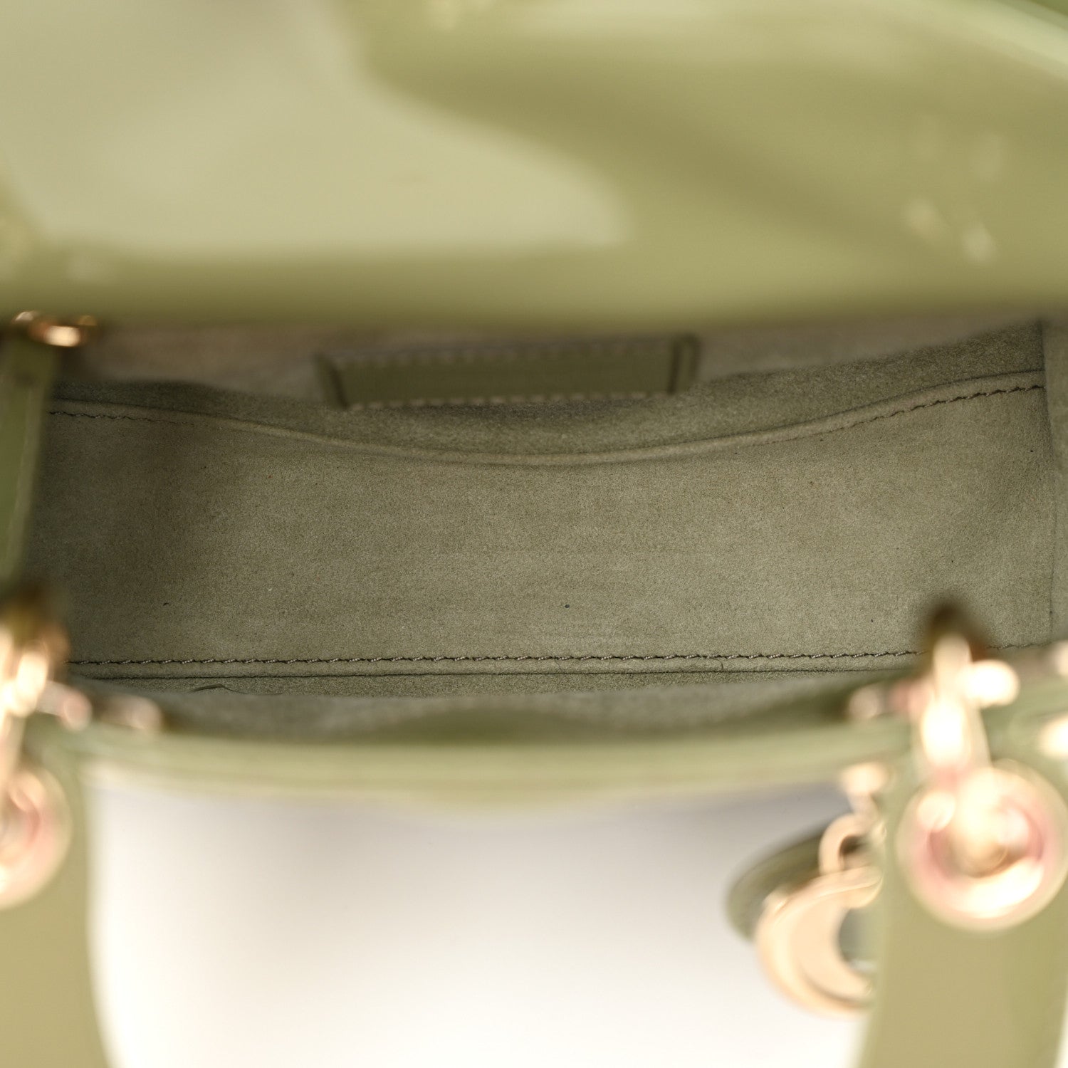 Christian Dior Patent Cannage Mini Lady Dior Dusty Jade 5 of 10