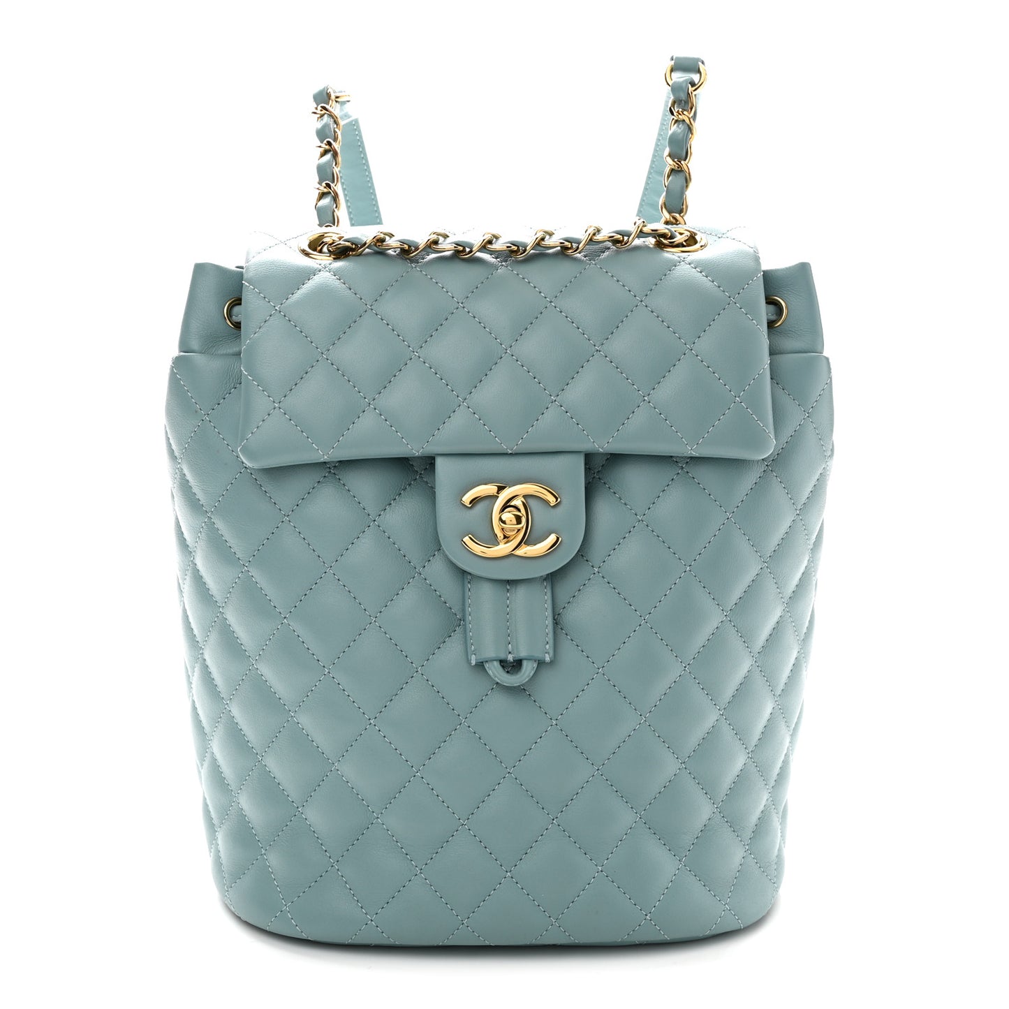 Lambskin Quilted Small Urban Spirit Backpack Blue