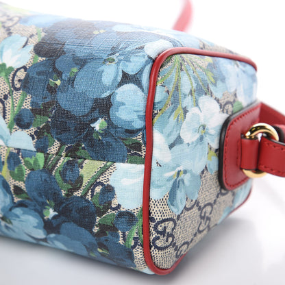 Gucci GG Supreme Monogram Blooms Mini Boston Navy Blue Hibiscus 8 of 9