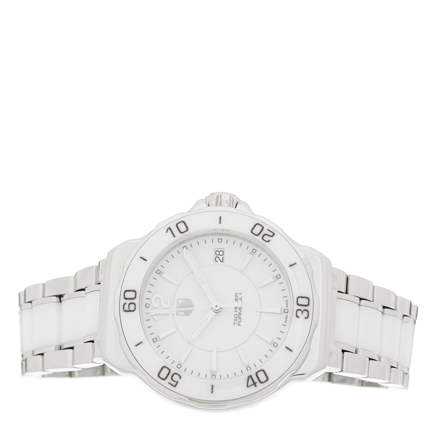Stainless Steel Ceramic 34mm Formula 1 Lady Quartz Watch White WAH1211