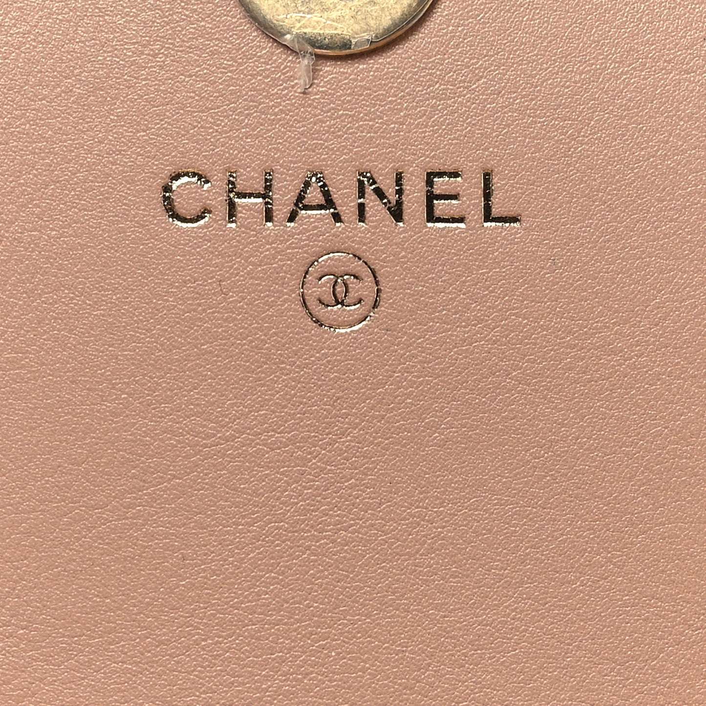 Calfskin Quilted Logo Flap Case Beige