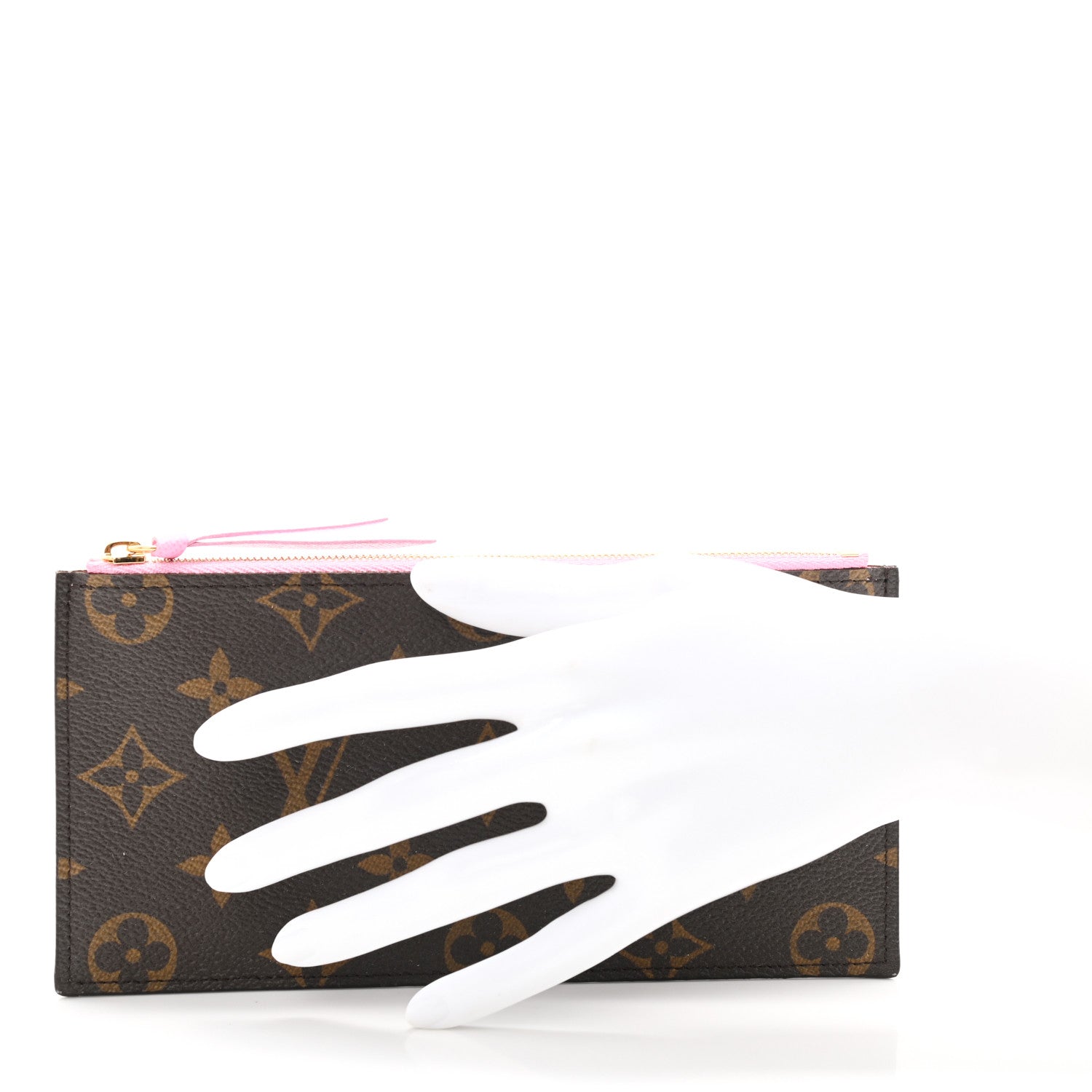 Louis Vuitton Monogram Felicie Chain Wallet Zippered Insert Pink 2 of 6