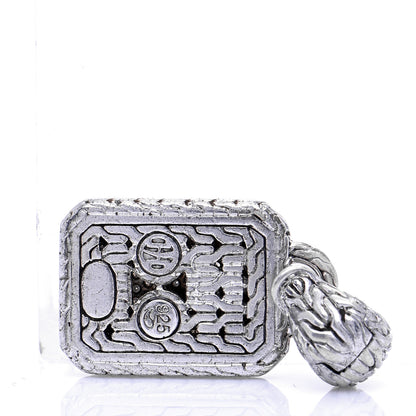 John Hardy Sterling Silver Classic Chain Pave Diamond Enhancer Pendant 4 of 5