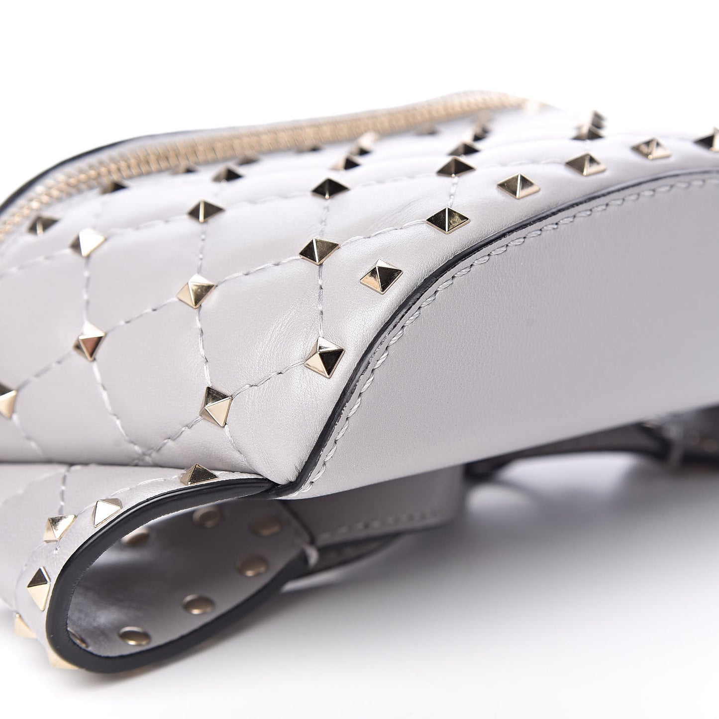 Nappa Rockstud Spike Belt Bag 85 Pastel Grey
