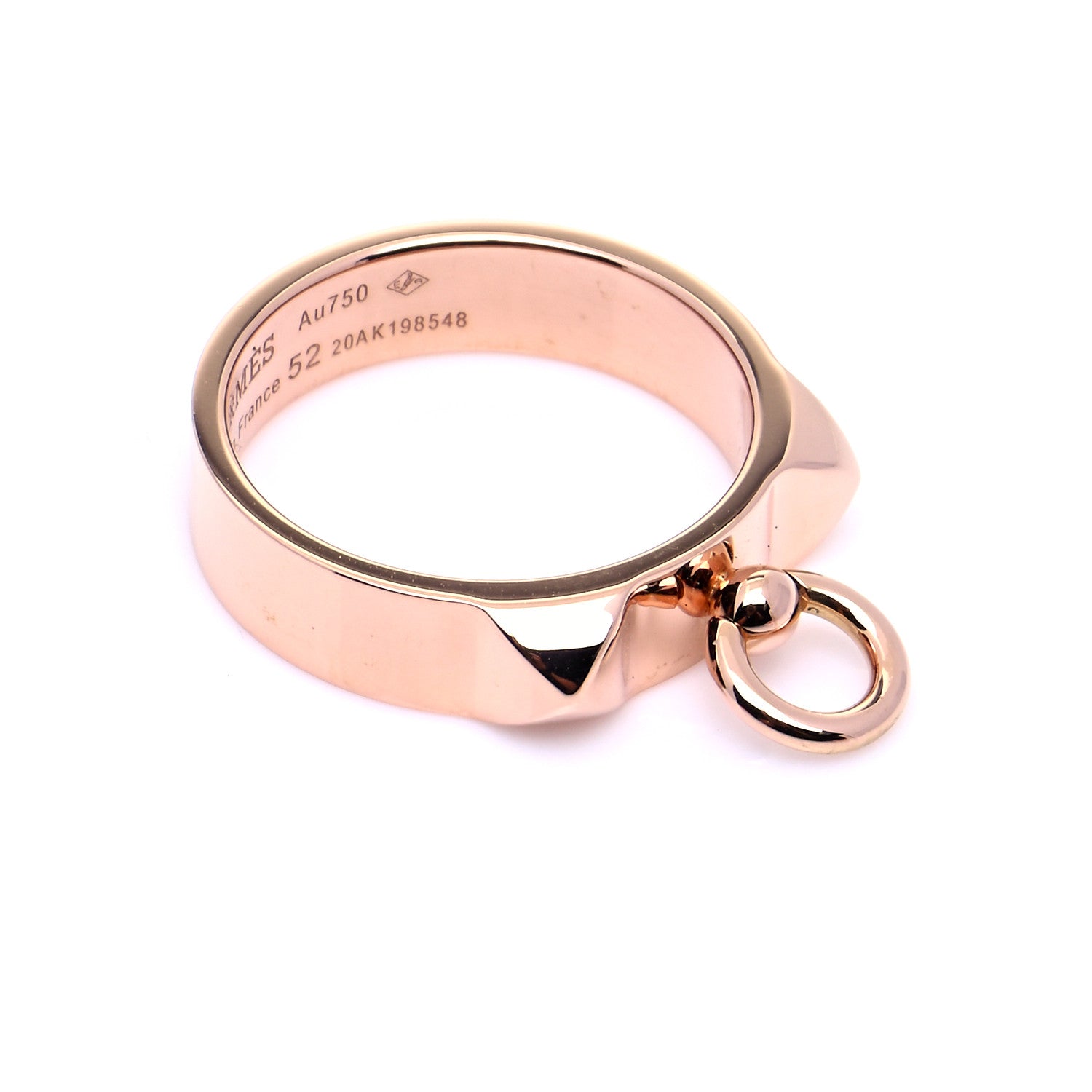 Hermes 18K Rose Gold PM Collier De Chien Ring 52 6 4 of 6