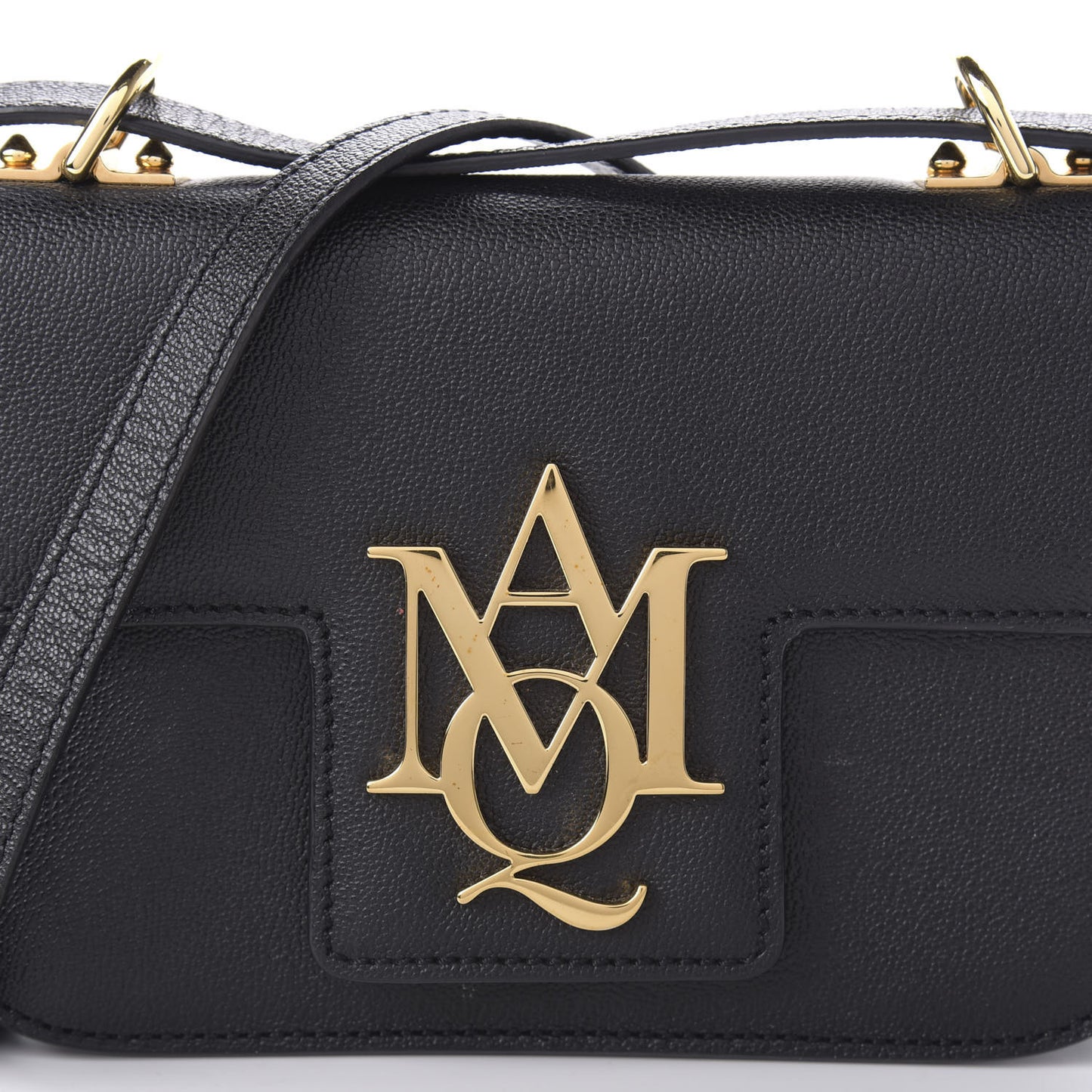 Grained Calfskin Small Insignia Flap Black
