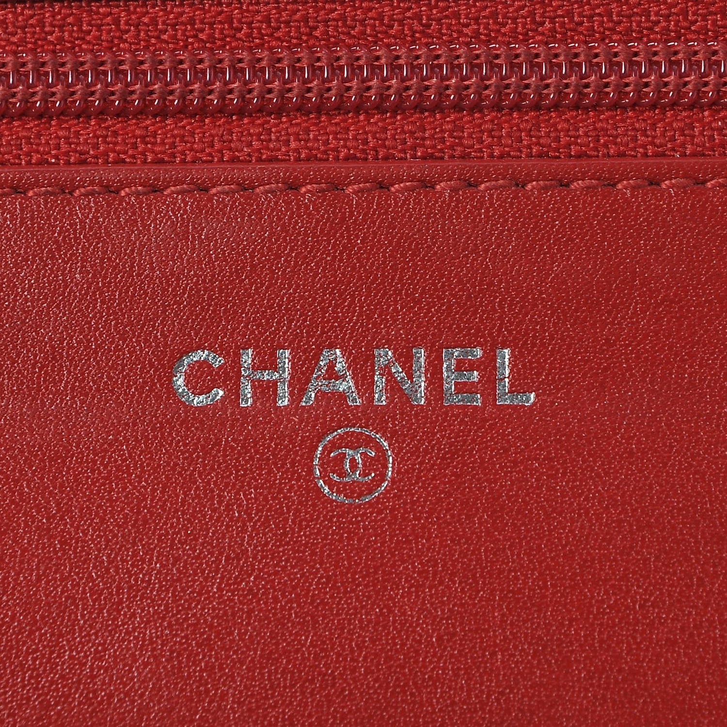 Chanel Patent Camellia Embossed Wallet On Chain WOC Dark Red 6 of 11