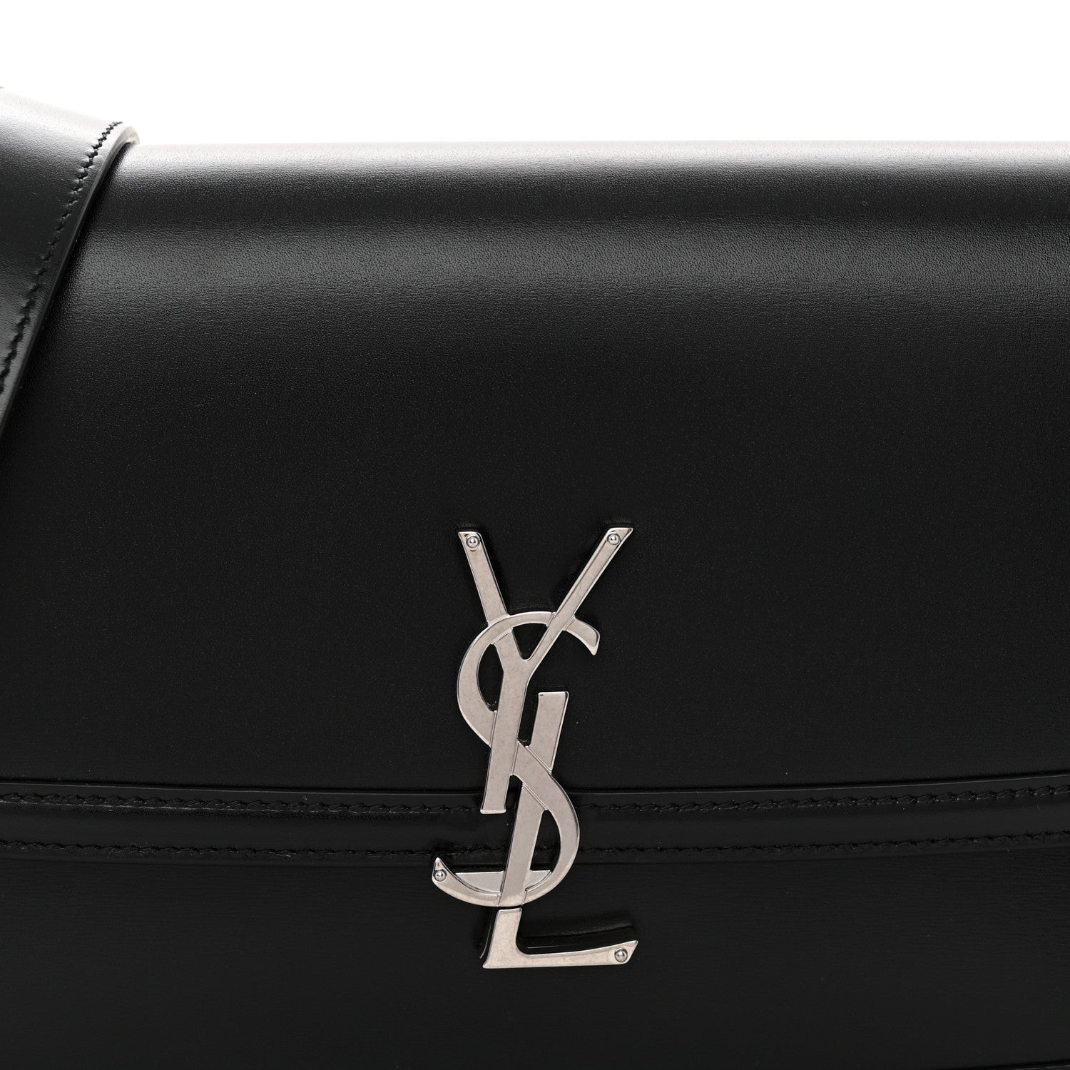 Saint Laurent Box Calfskin Monogram Medium Solferino Satchel Black 8 of 11