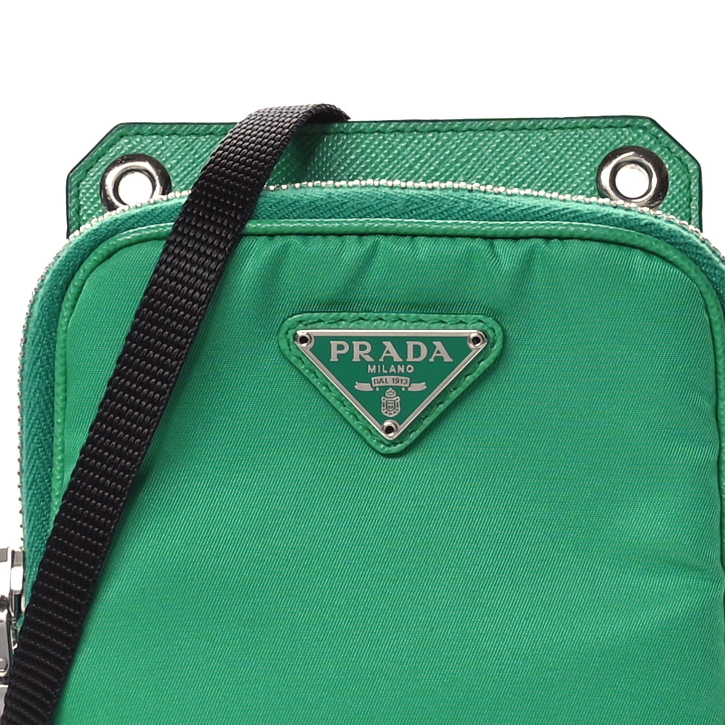 Tessuto Nylon Phone Case Crossbody Bag Menta