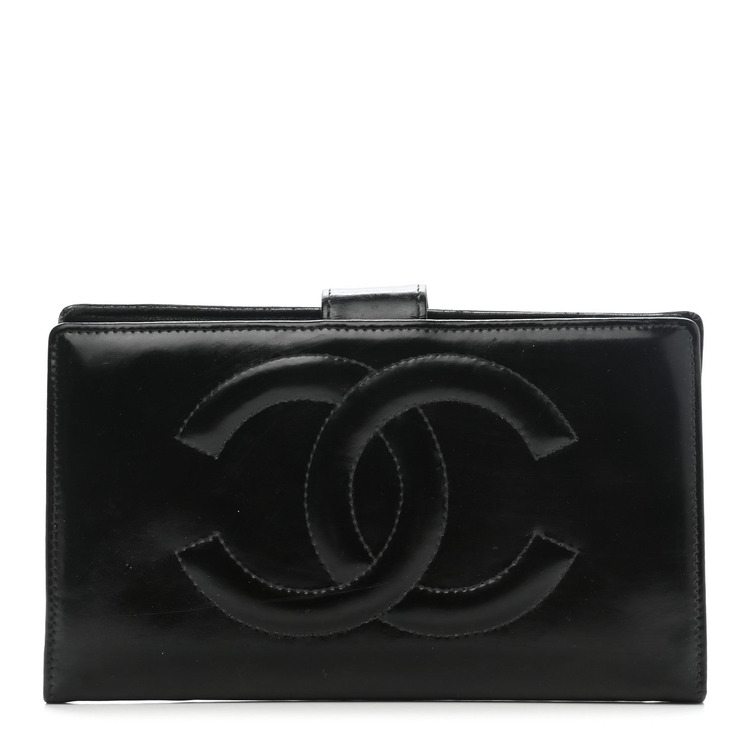 Chanel Patent Timeless CC French Wallet Black 1 of 9