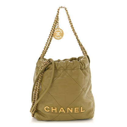 Chanel Shiny Calfskin Quilted Mini Chanel 22 Green 1 of 10