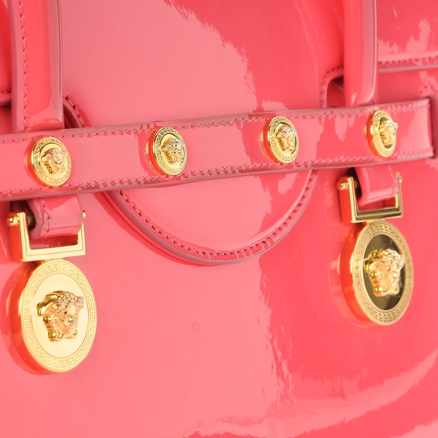 Versace Patent Small Signature Bag Pink 8 of 9