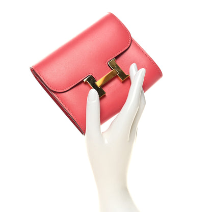Hermes Allegro Constance Compact Passant Glow Wallet Rose Lipstick 2 of 8