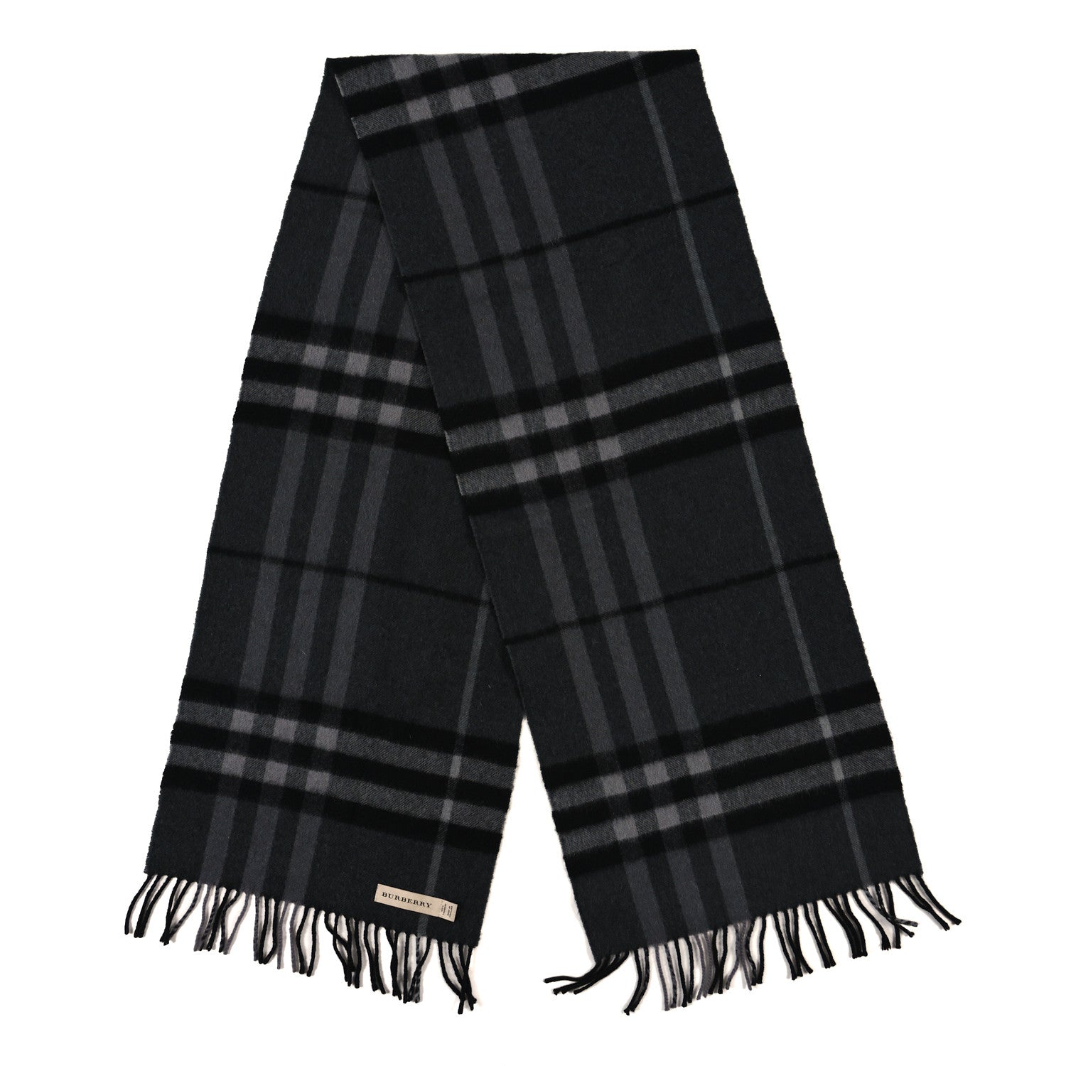 Burberry Cashmere Giant Check Scarf Grey 2 of 3