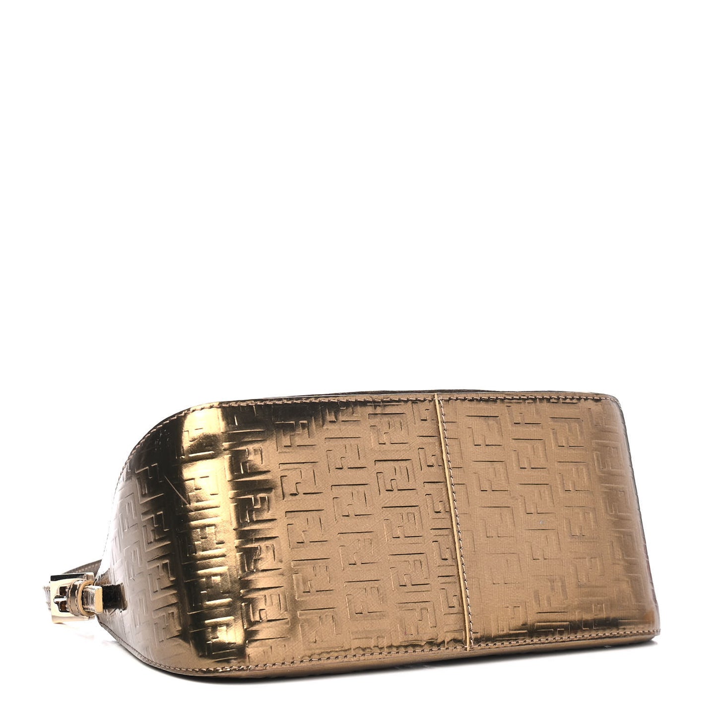 Vitello Mirror FF Embossed Mini Mama Baguette Oro Ambrato