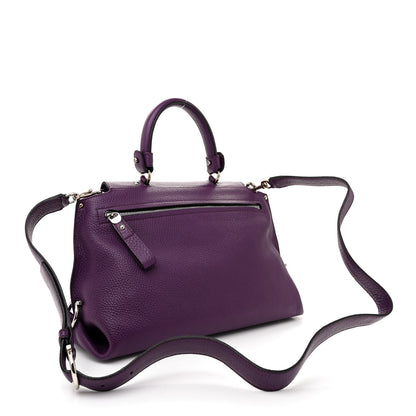 Salvatore Ferragamo Grained Calfskin Sofia Satchel Mirtillo 3 of 12