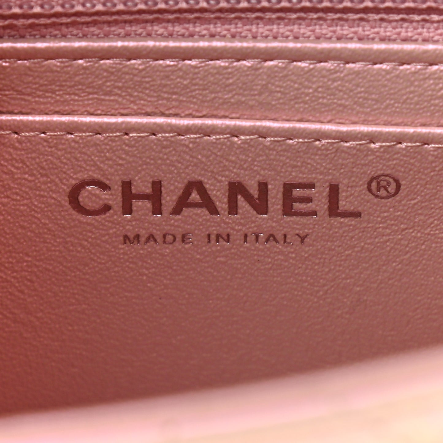 Iridescent Lambskin Quilted Mini Square Flap Pink