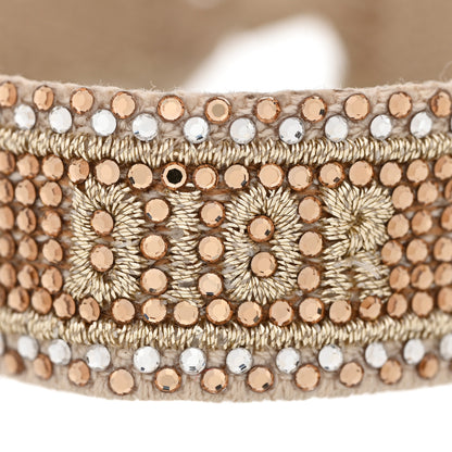 Christian Dior Woven Cotton Crystal Embroidered J'Adior Friendship Bracelet Gold 4 of 6