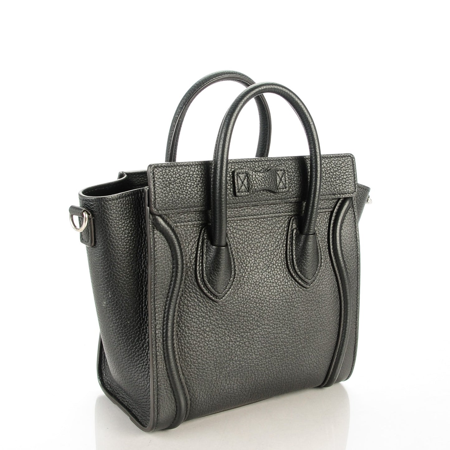 Drummed Calfskin Nano Luggage Black