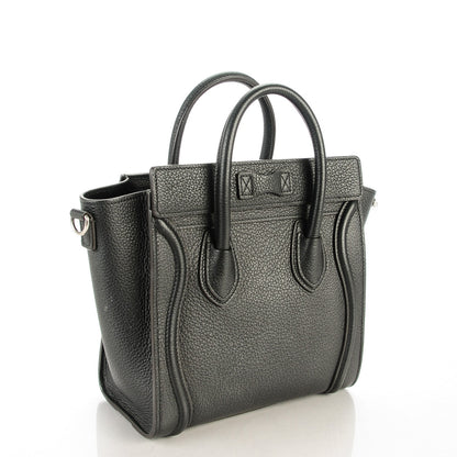 Celine Drummed Calfskin Nano Luggage Black 3 of 7