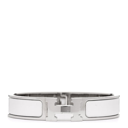 Hermes Enamel Narrow Clic Clac H Bracelet PM White 1 of 5