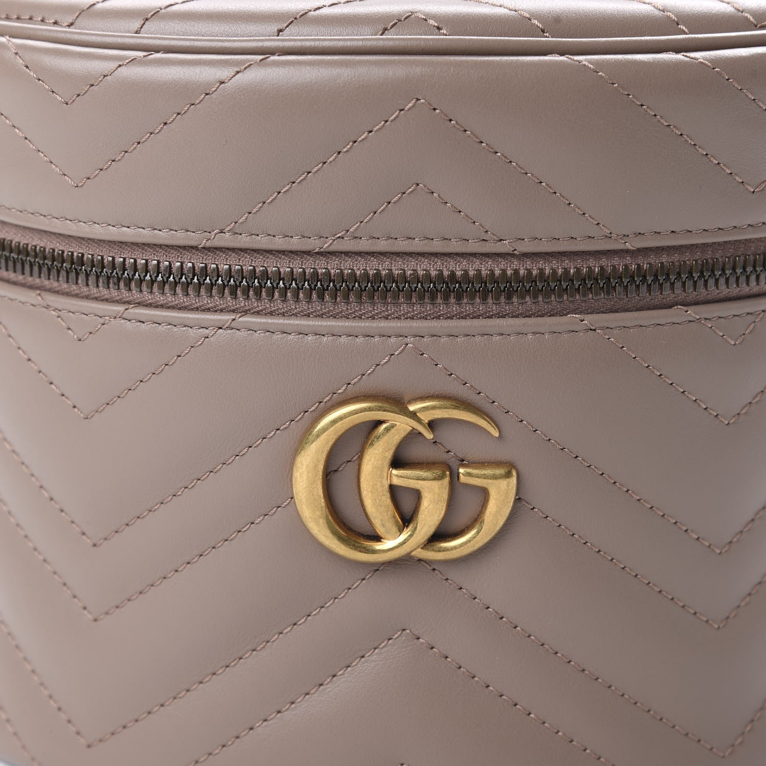 Gucci Calfskin Matelasse GG Marmont Vanity Cosmetic Case Porcelain Rose 10 of 10
