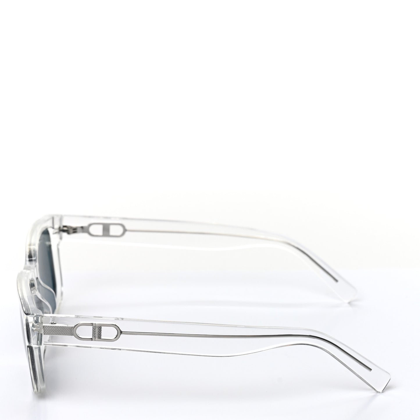Acetate Mirrored Oblique CD Link Rectangular Sunglasses S1U Crystal