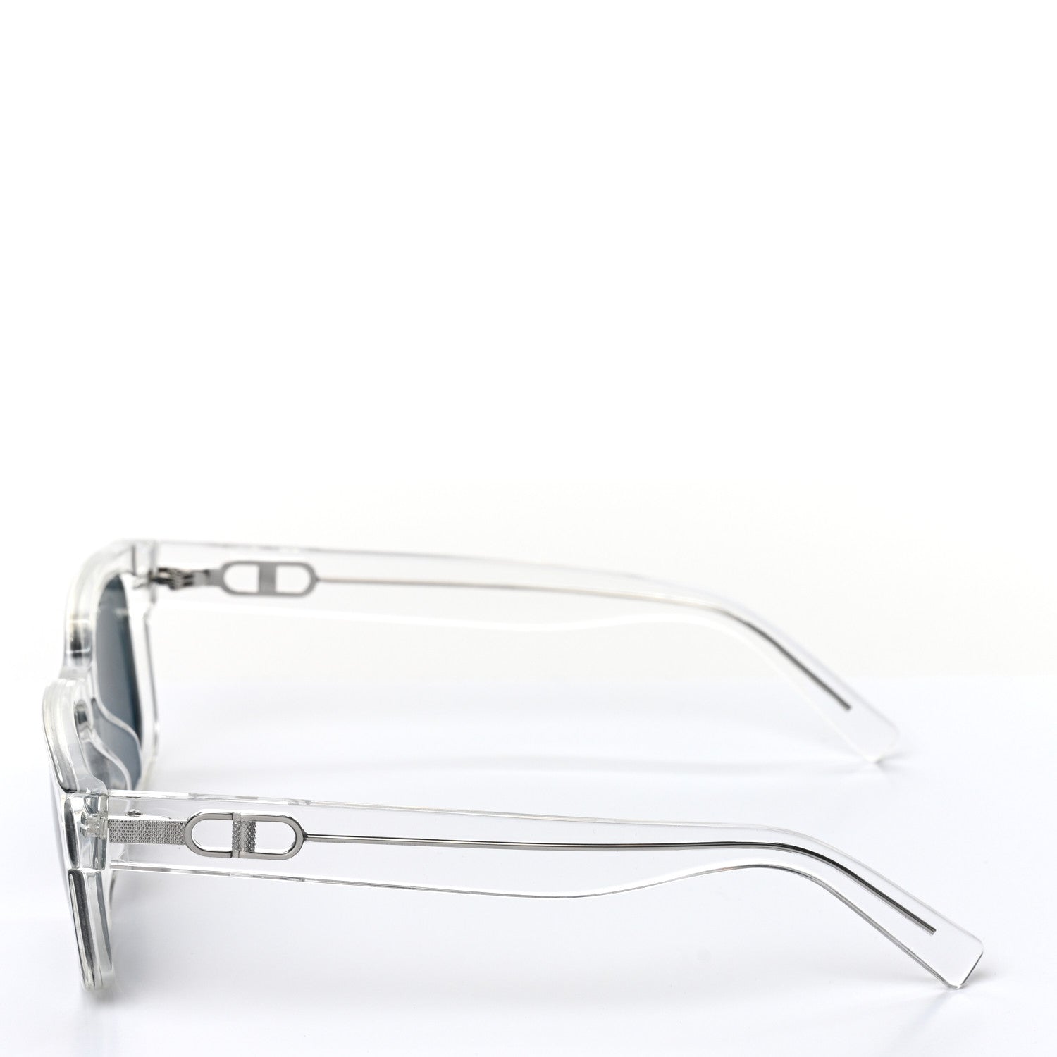Christian Dior Acetate Mirrored Oblique CD Link Rectangular Sunglasses S1U Crystal 3 of 7