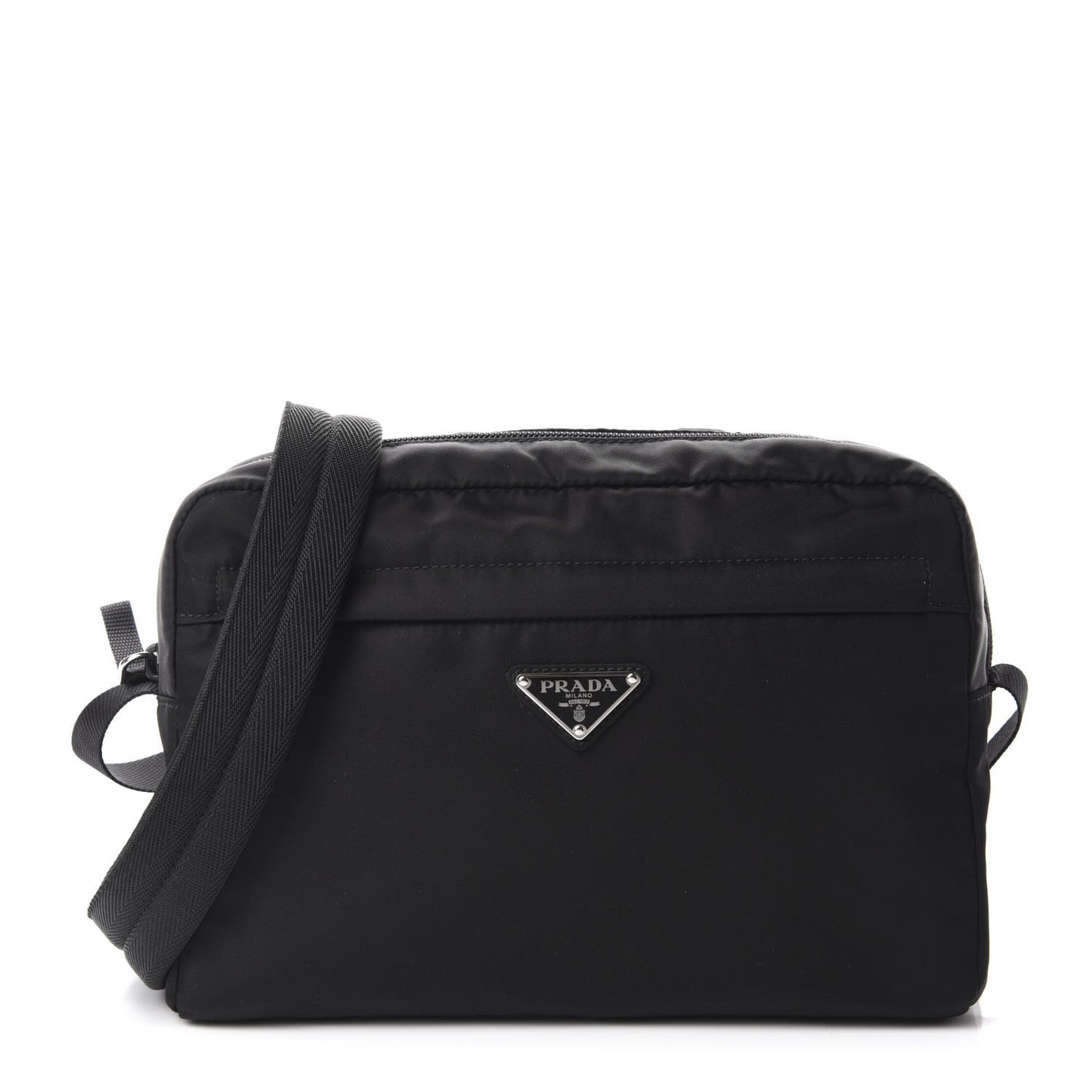 Nylon Tessuto Messenger Bag Black