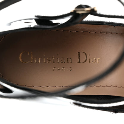 Christian Dior Patent Calfskin Aime Ankle Sandals 37 Black 6 of 9
