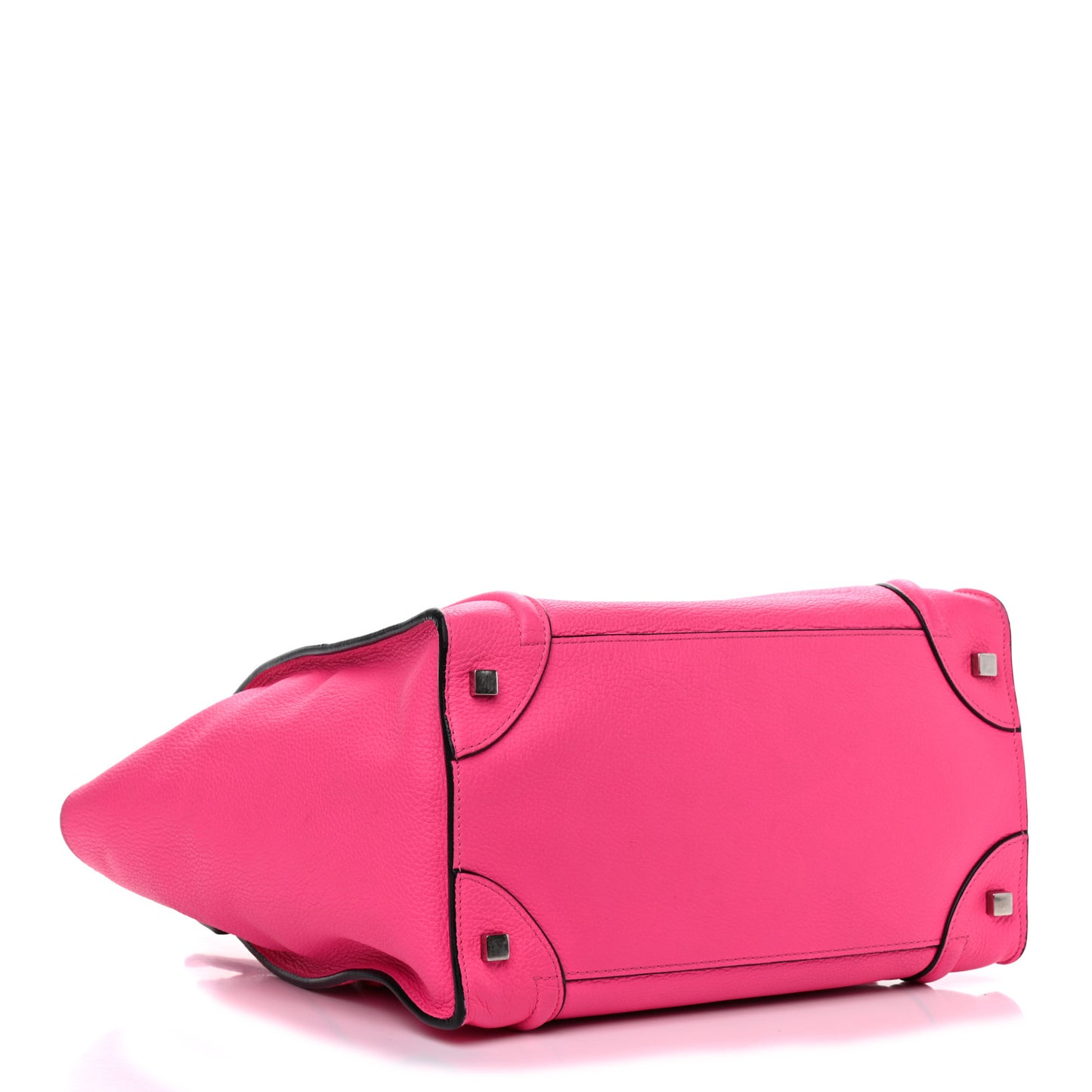 Drummed Calfskin Mini Luggage Fluo Pink