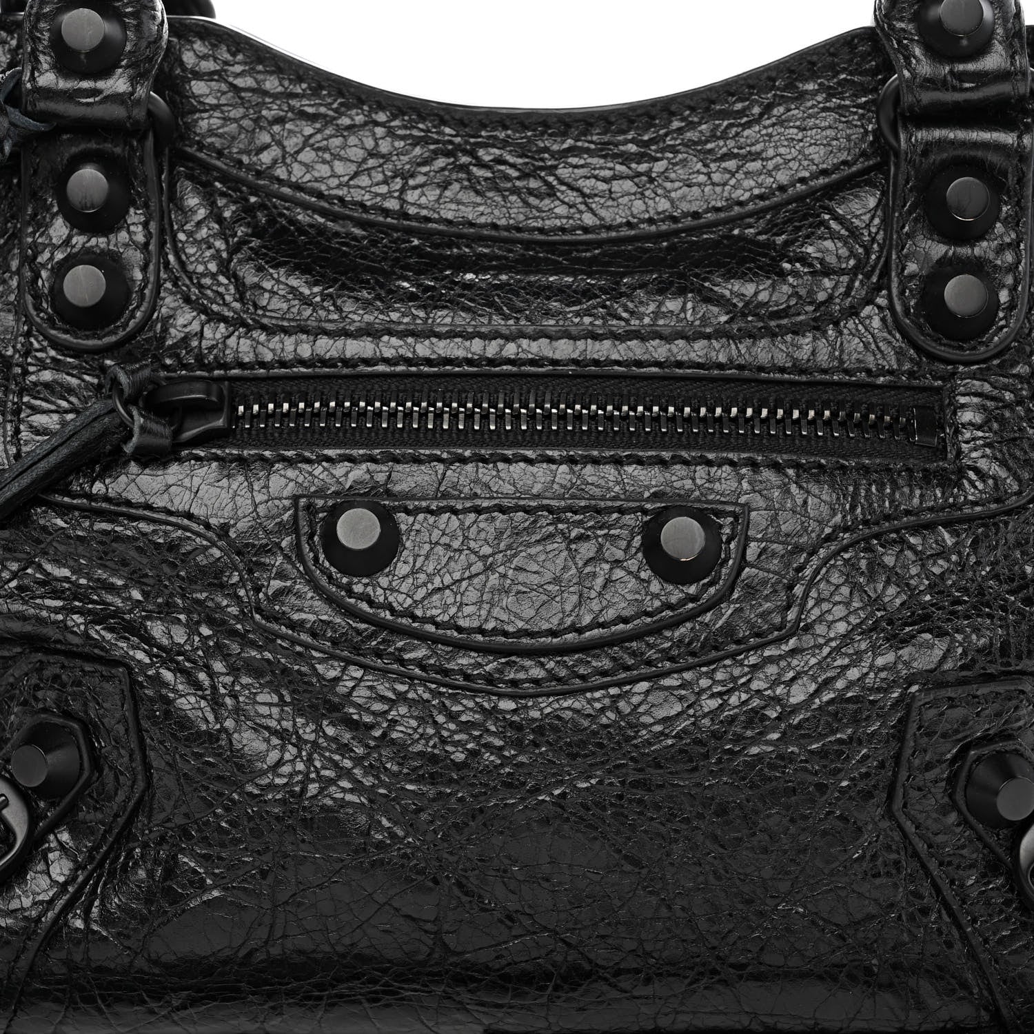 Balenciaga Agneau Arena Classic Black Hardware Mini City Black 9 of 11