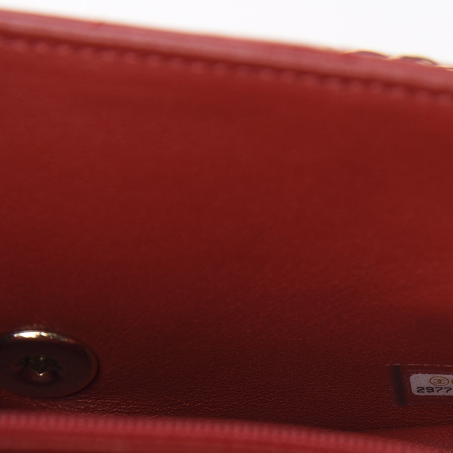 Lambskin Quilted Mini Rectangular Flap Red