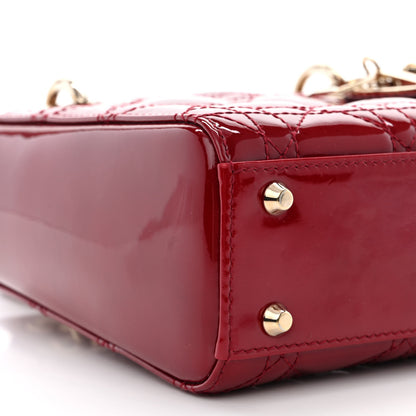Christian Dior Patent Cannage Mini Lady Dior Red 9 of 10