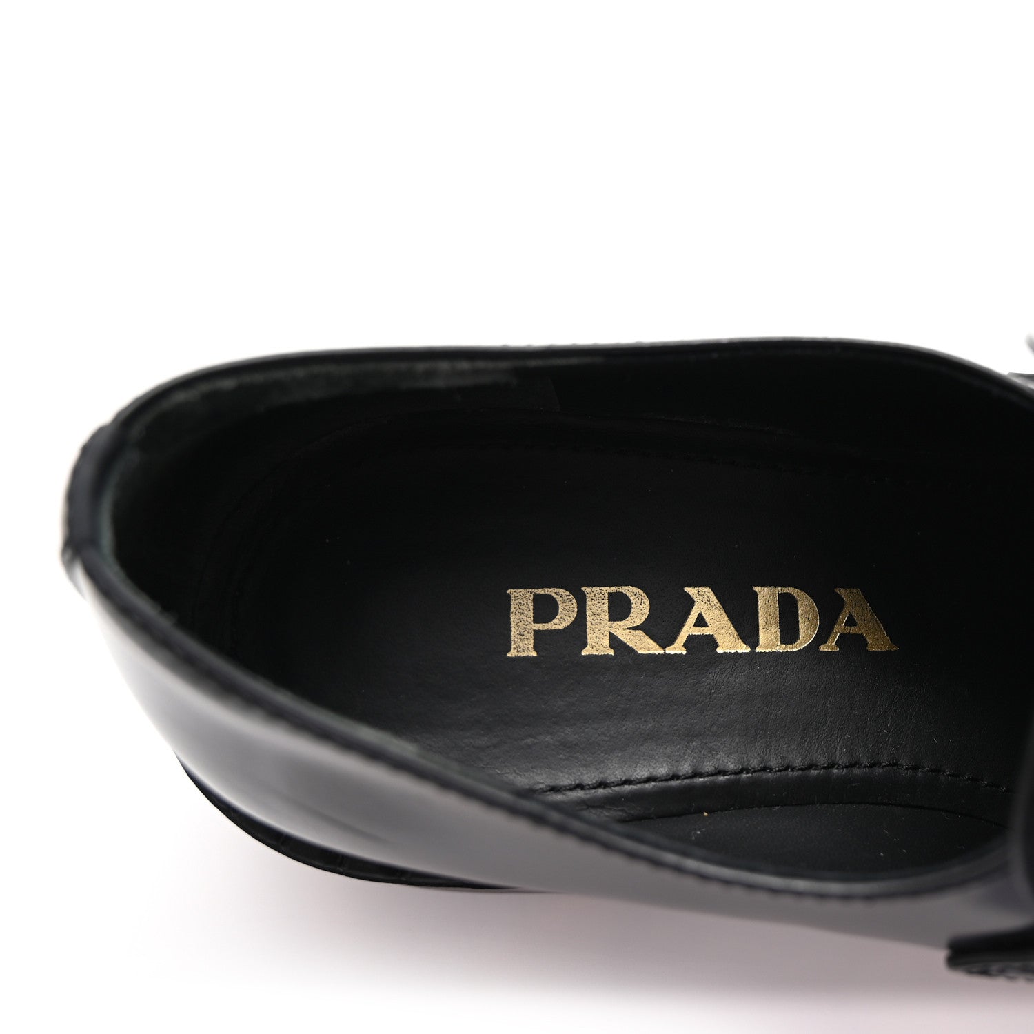 Prada Spazzolato Metal Triangle Logo 50mm Loafers 36 Black 15 of 20
