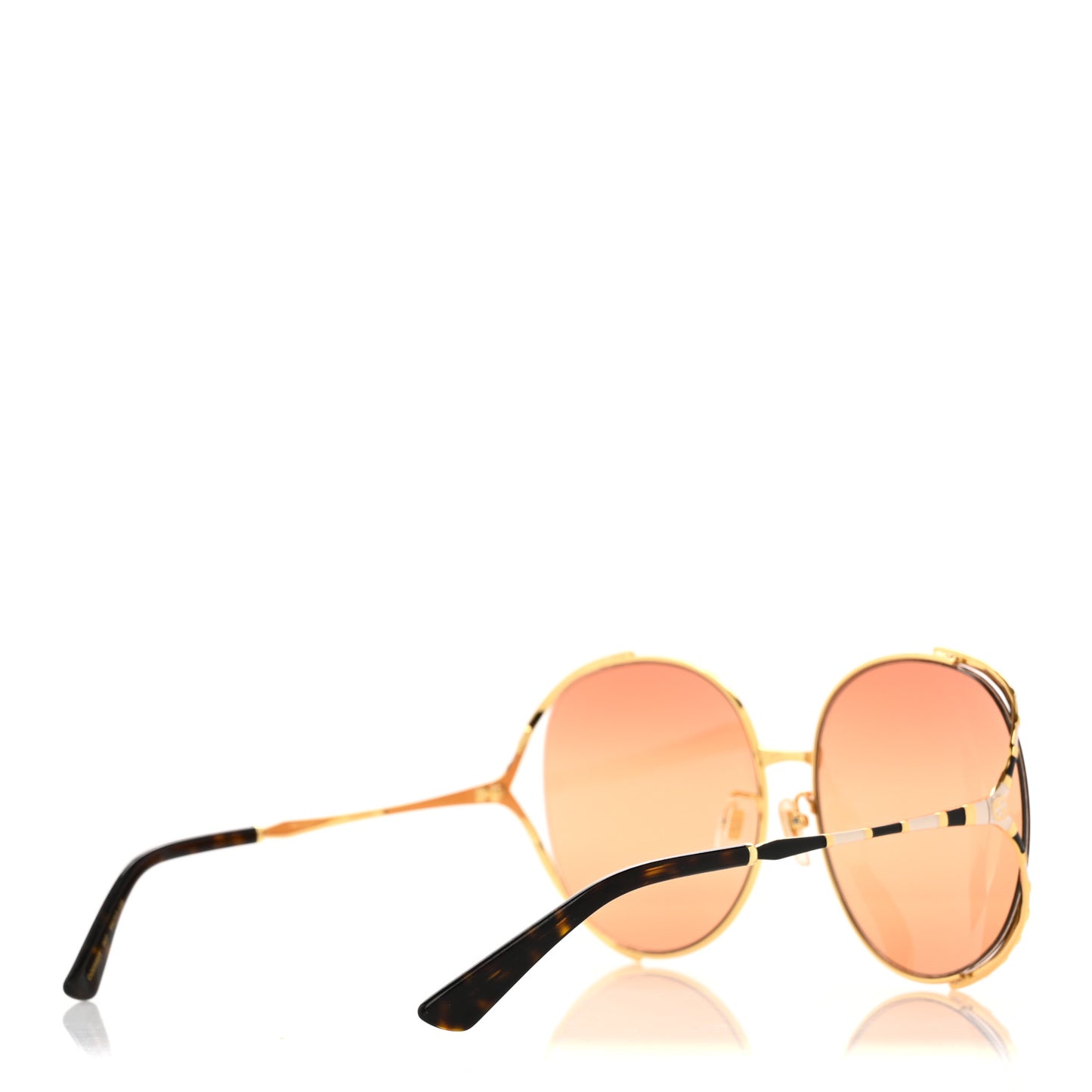 Metal Round Frame GG0595S Sunglasses Gold Black