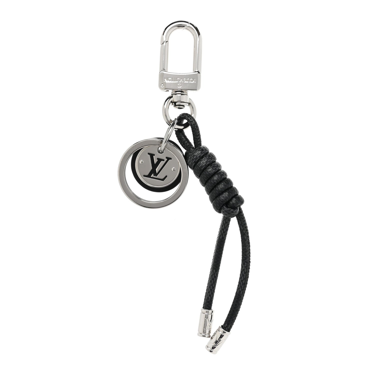 Louis Vuitton Palladium Damier Graphite Rope Bag Charm Key Holder 1 of 4