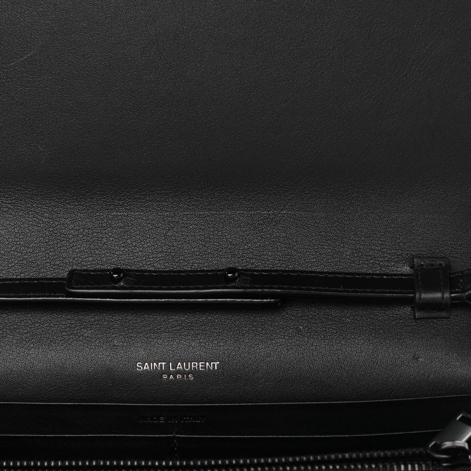 Saint Laurent Grain De Poudre Medium Classic Monogram Multicolor Graphic Print Chain Wallet Black 11 of 14