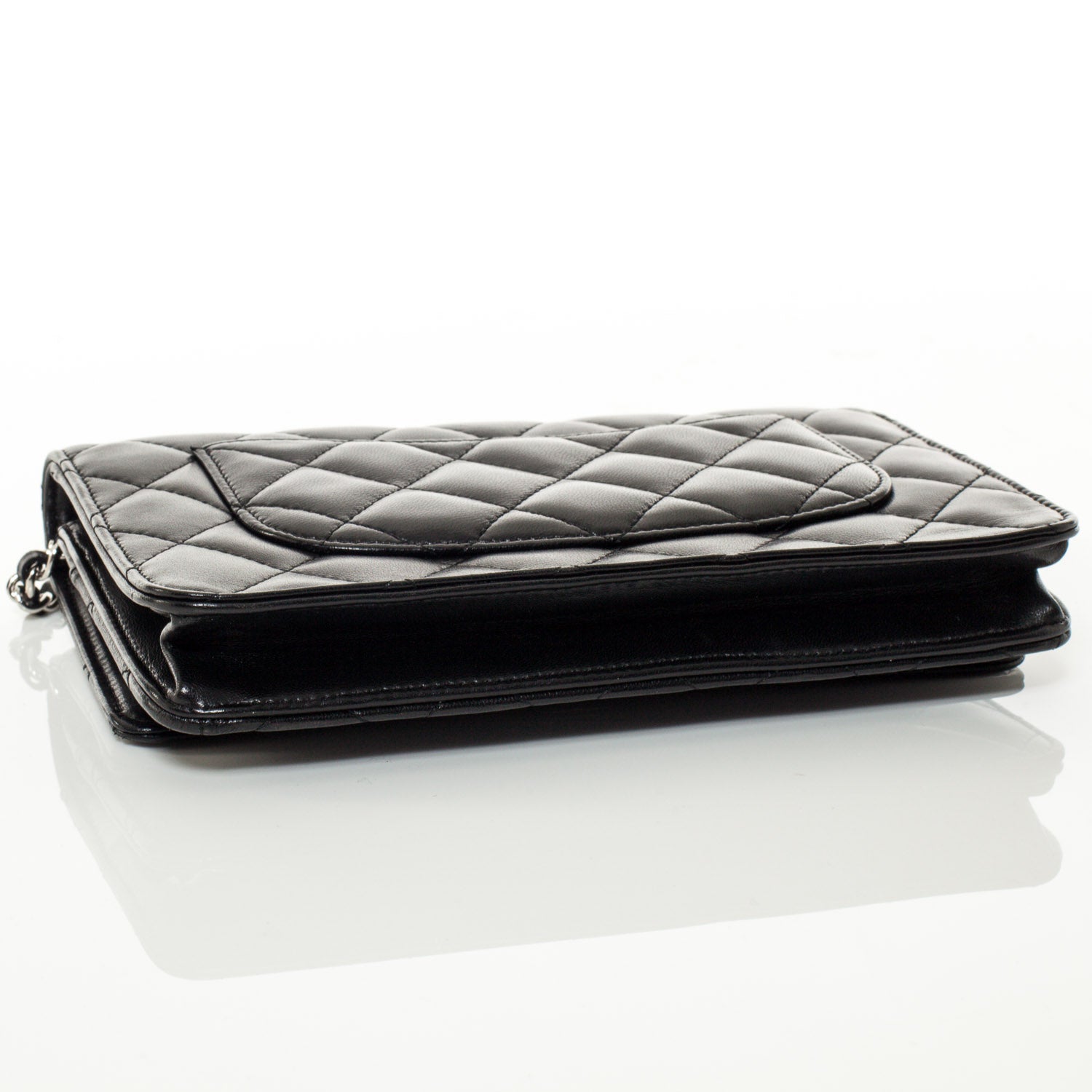 Chanel Lambskin Quilted Wallet On Chain WOC Black 5 of 10