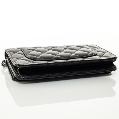 Chanel Lambskin Quilted Wallet On Chain WOC Black 5 of 10