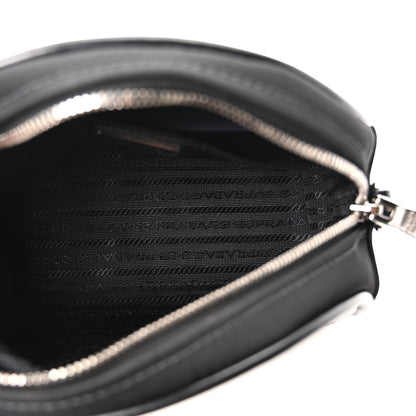 Prada Nylon Soft Calfskin Bowling Crossbody Bag Black 5 of 9