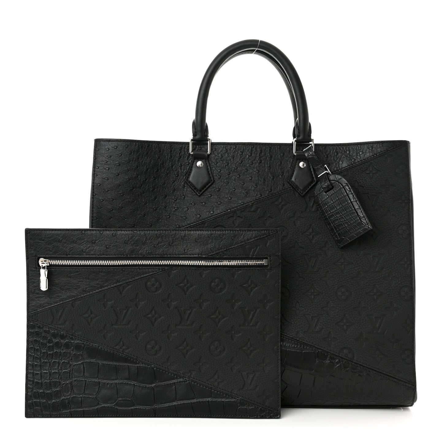 Ostrich Crocodile Empreinte Monogram Grand Sac
