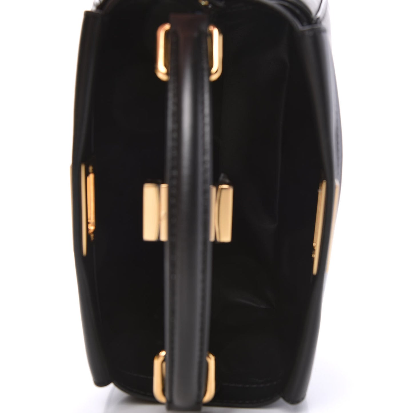Nappa Stacked Bar Mini Peekaboo Iconic Satchel Black