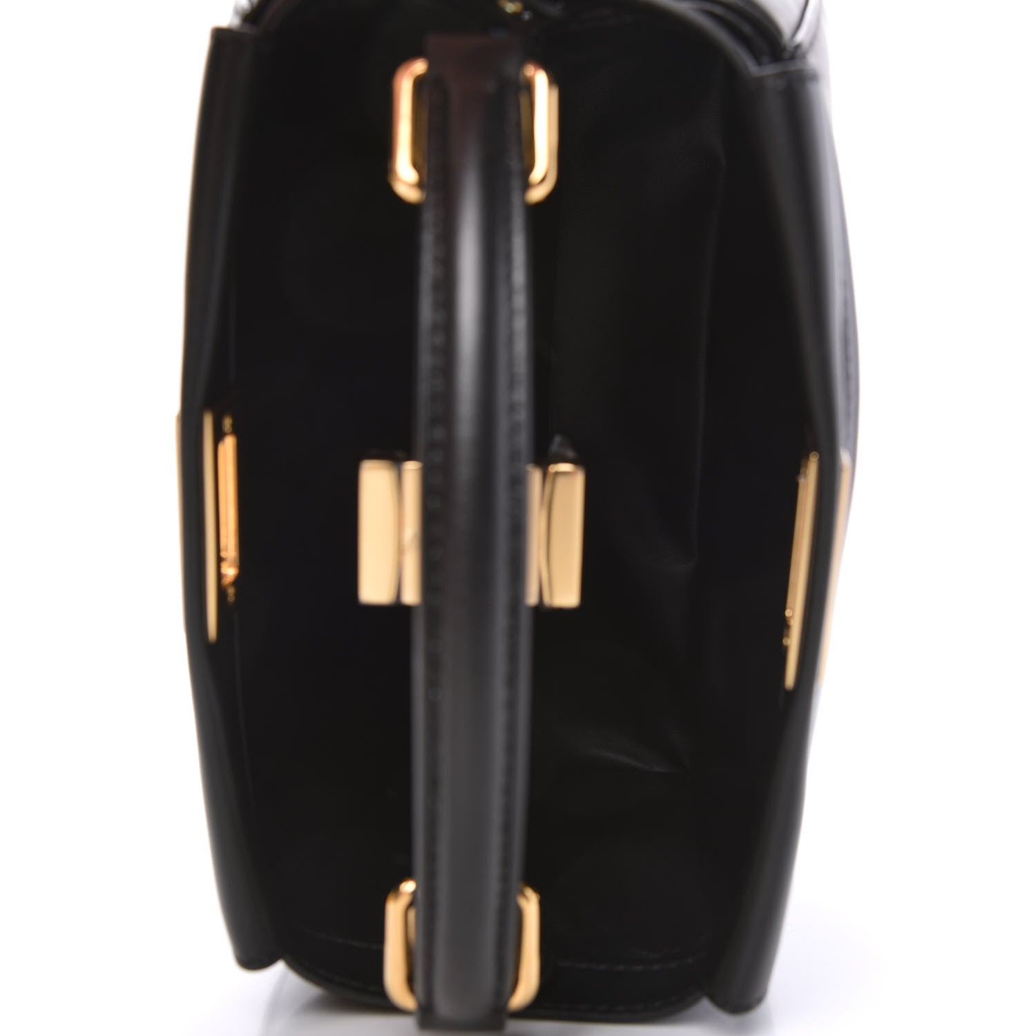 Fendi Nappa Stacked Bar Mini Peekaboo Iconic Satchel Black 5 of 10