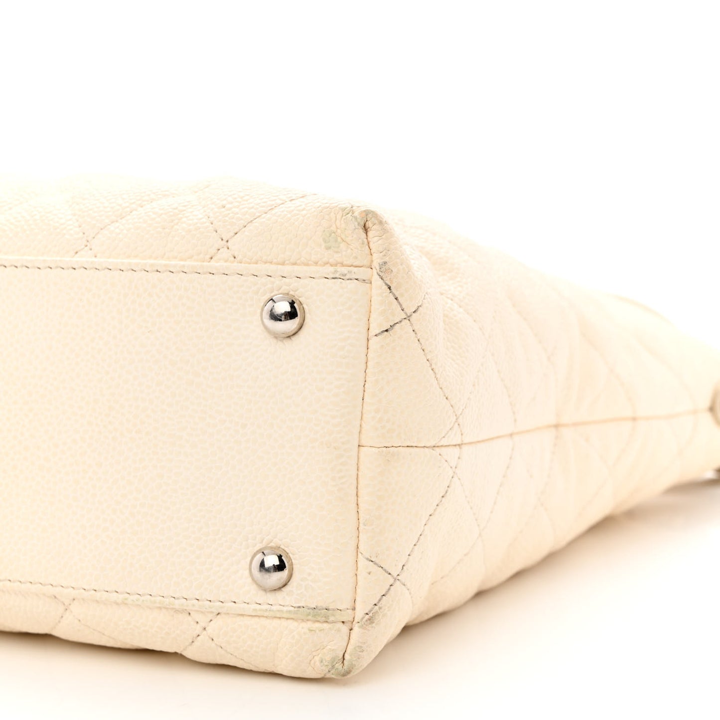 Caviar Quilted French Riviera Hobo Dark White