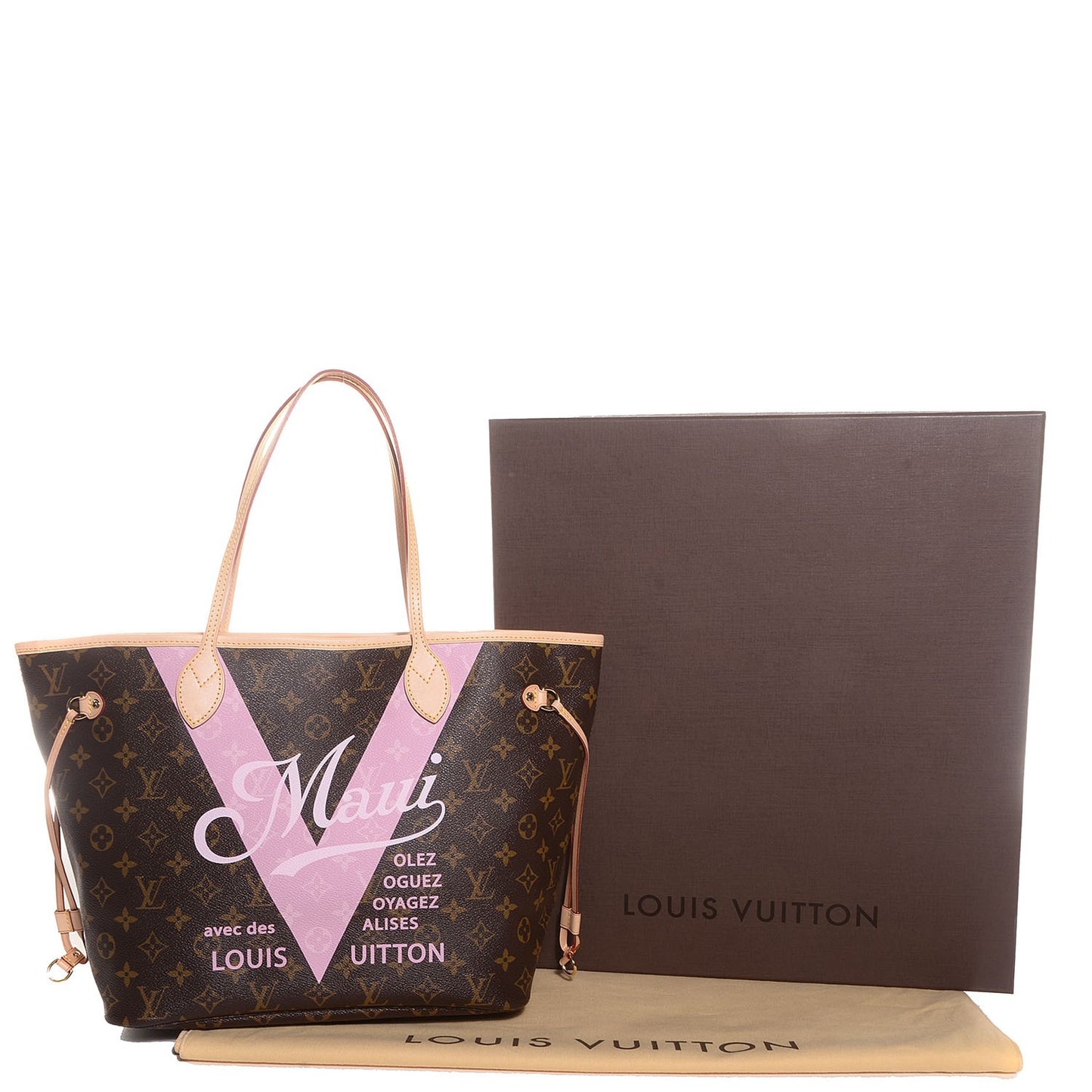 Monogram Maui V Neverfull MM Rose Ballerine