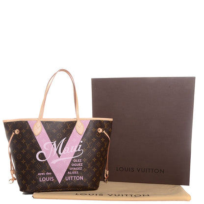 Louis Vuitton Monogram Maui V Neverfull MM Rose Ballerine 5 of 9