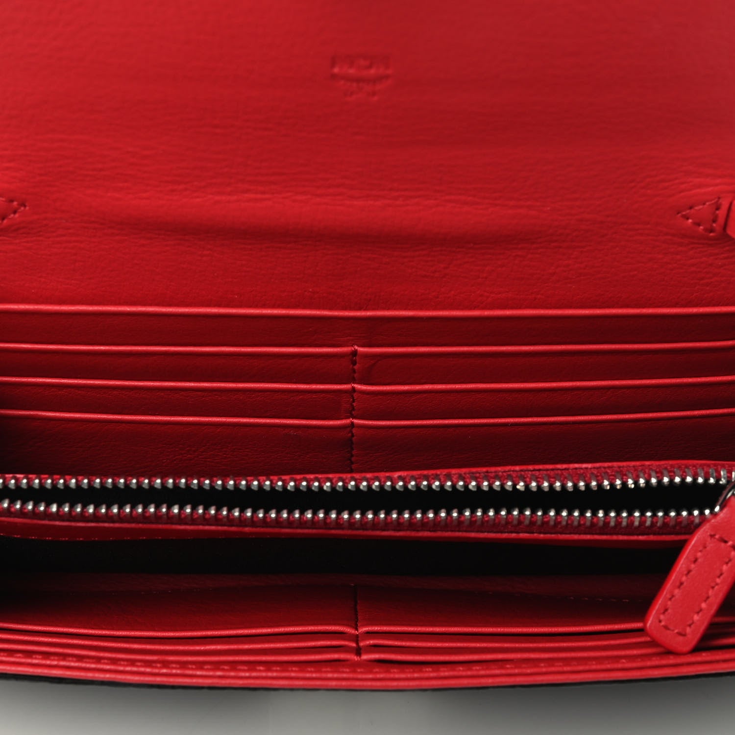 MCM Visetos Large Patricia Wallet On Chain Black Red 4 of 6